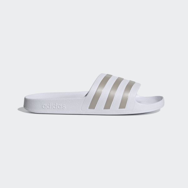Adidas Adilette Aqua Slides Platine Métallique