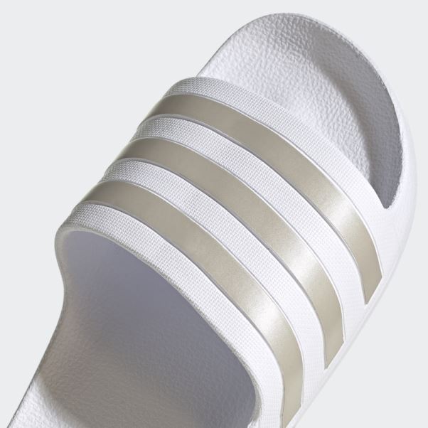 Adidas Adilette Aqua Slides Platine Métallique