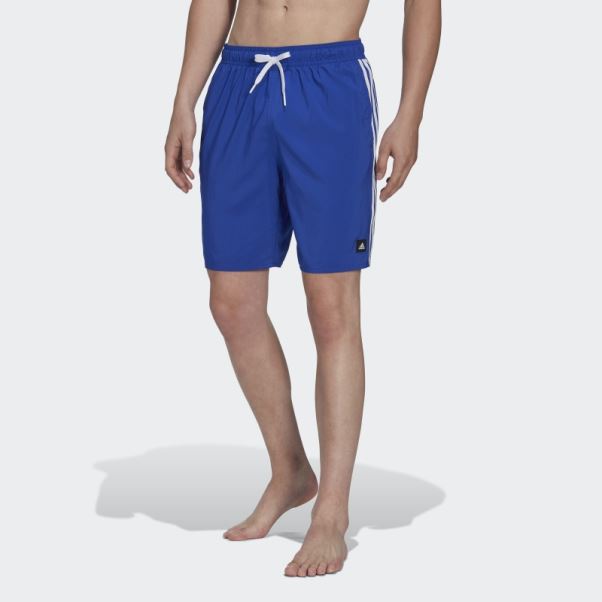 Short De Bain Clx 3 Bandes Bleu Adidas