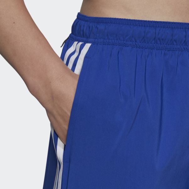 Short De Bain Clx 3 Bandes Bleu Adidas
