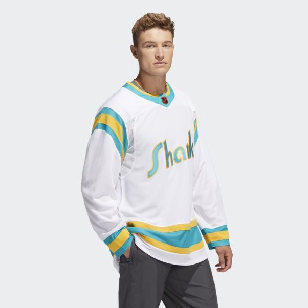 Adidas Maillot Requins Blancs Authentique Reverse Wordmark Rétro