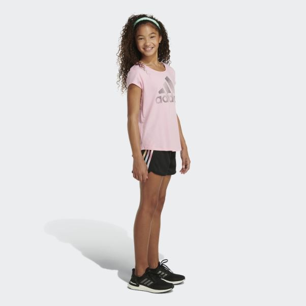 Adidas Short En Maille à Rayures Noir