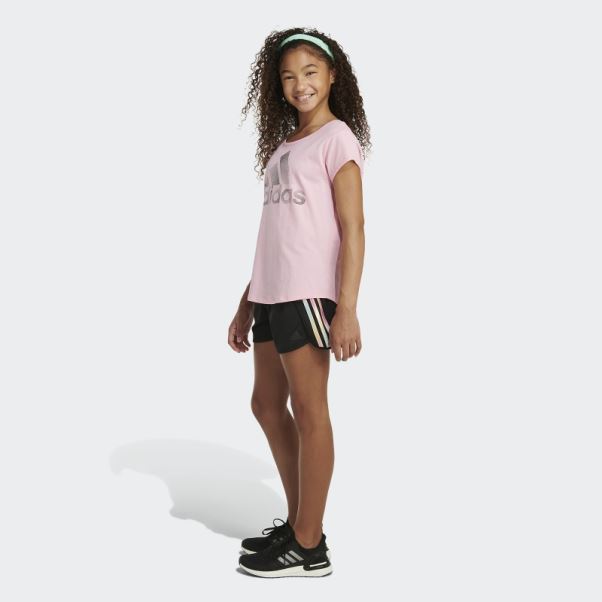 Adidas Short En Maille à Rayures Noir