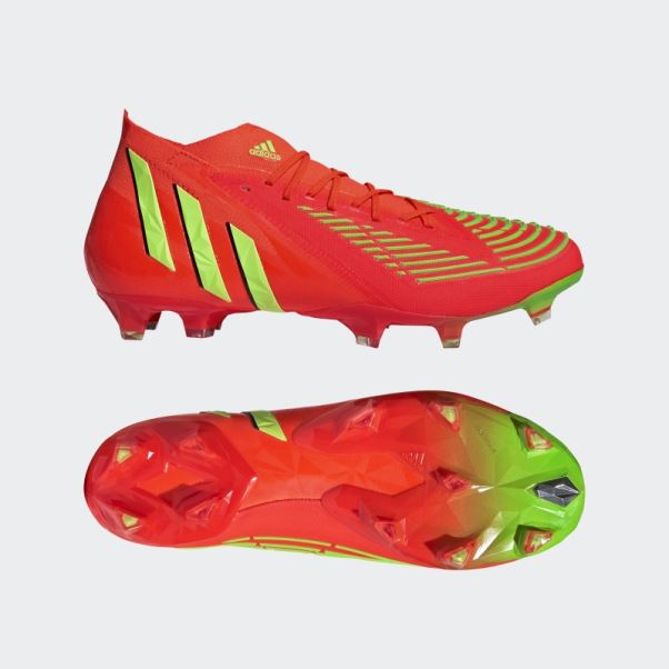 Prédateur Edge.1 Crampons De Football Pour Terrain Ferme Rouge Adidas