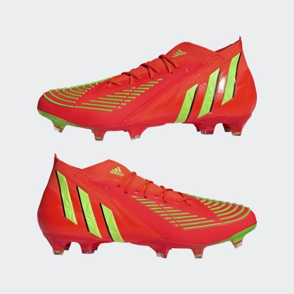 Prédateur Edge.1 Crampons De Football Pour Terrain Ferme Rouge Adidas