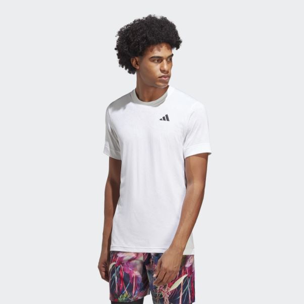 T-shirt Tennis Freelift Blanc Adidas Chaud