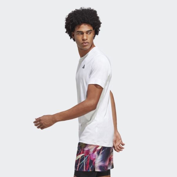 T-shirt Tennis Freelift Blanc Adidas Chaud