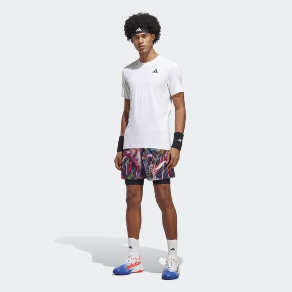 T-shirt Tennis Freelift Blanc Adidas Chaud