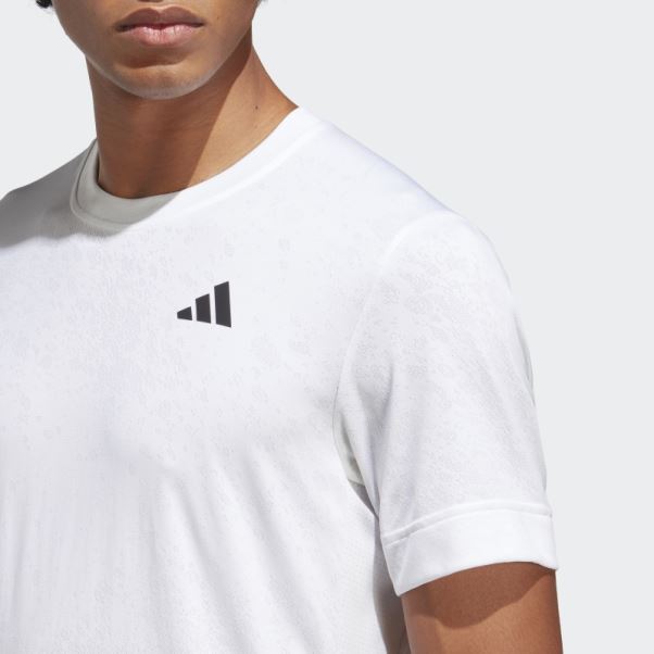 T-shirt Tennis Freelift Blanc Adidas Chaud