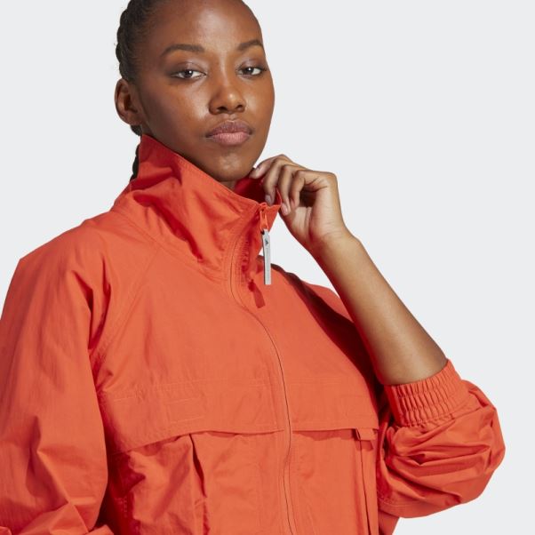 Adidas By Stella Mccartney Truecasuals Veste De Survêtement Tissée Solide Cayenne Brûlé Chaud