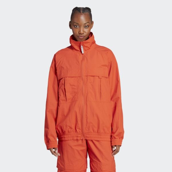 Burnt Cayenne Adidas By Stella Mccartney Truecasuals Woven Solid Track Jacket Chaud