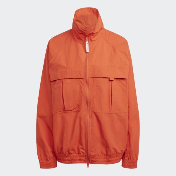 Burnt Cayenne Adidas By Stella Mccartney Truecasuals Woven Solid Track Jacket Chaud