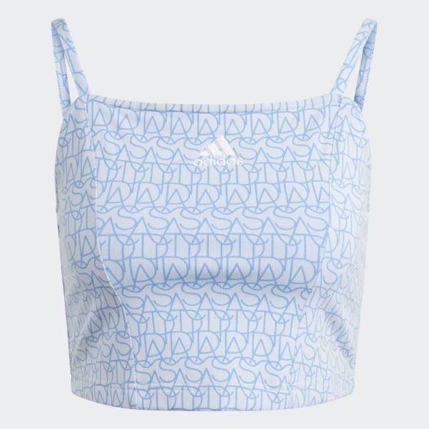 Débardeur Graphique Adidas Inspiré Du Corset Allover Hot Blue Dawn