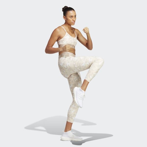 Soutien-gorge Technique à Maintien Léger Adidas Aeroreact Training Sable