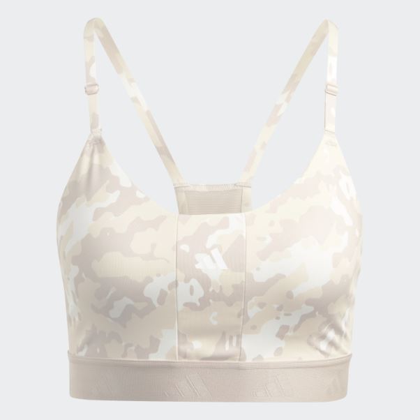 Soutien-gorge Technique à Maintien Léger Adidas Aeroreact Training Sable