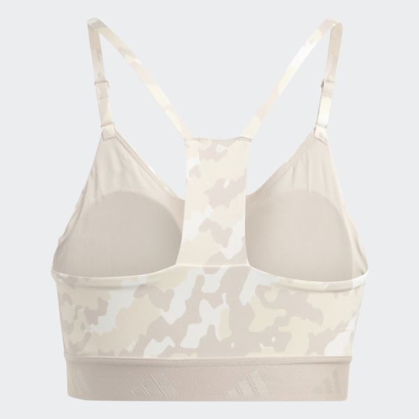 Soutien-gorge Technique à Maintien Léger Adidas Aeroreact Training Sable