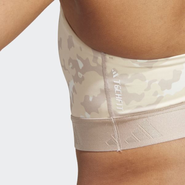 Soutien-gorge Technique à Maintien Léger Adidas Aeroreact Training Sable