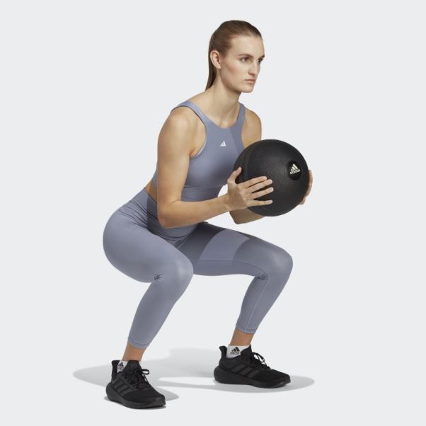 Legging Adidas Optime Training Shine 7/8 Violet Argent