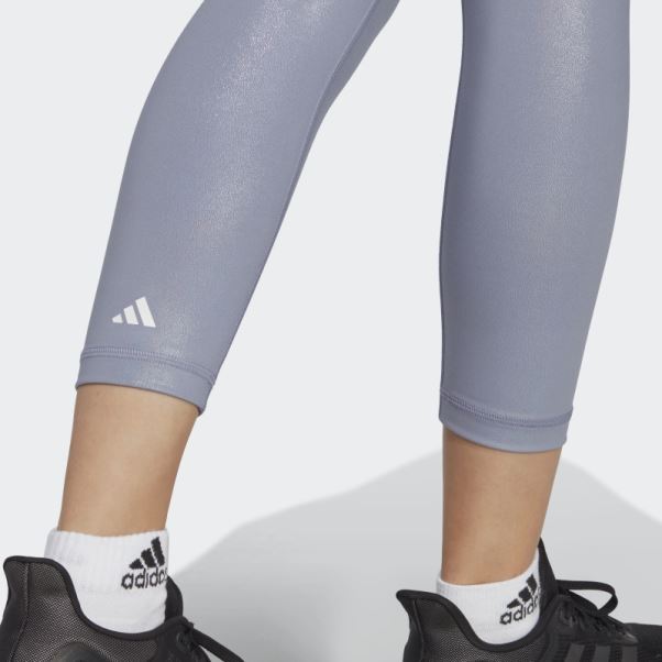 Legging Adidas Optime Training Shine 7/8 Violet Argent