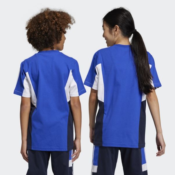 T-shirt Adidas Bleu Colorblock 3-stripes Regular Fit