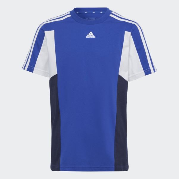 T-shirt Adidas Bleu Colorblock 3-stripes Regular Fit