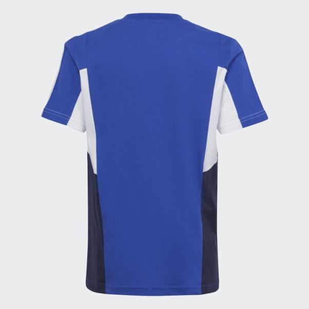 T-shirt Adidas Bleu Colorblock 3-stripes Regular Fit