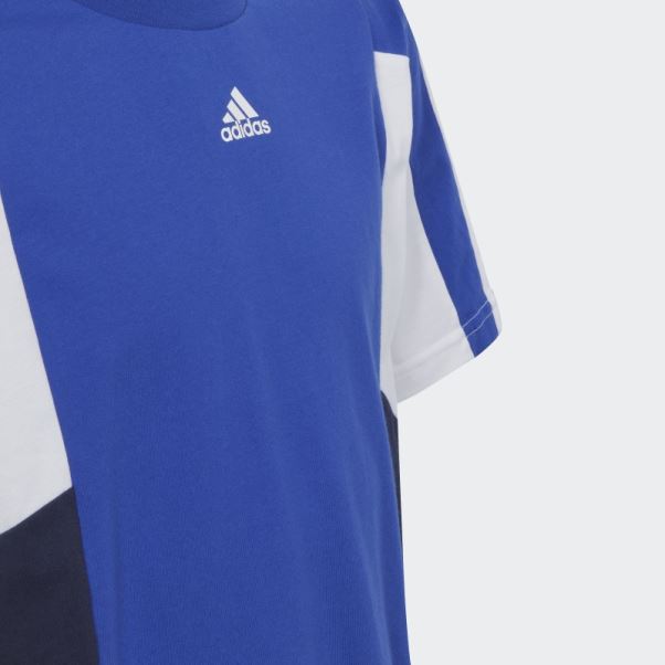 T-shirt Adidas Bleu Colorblock 3-stripes Regular Fit