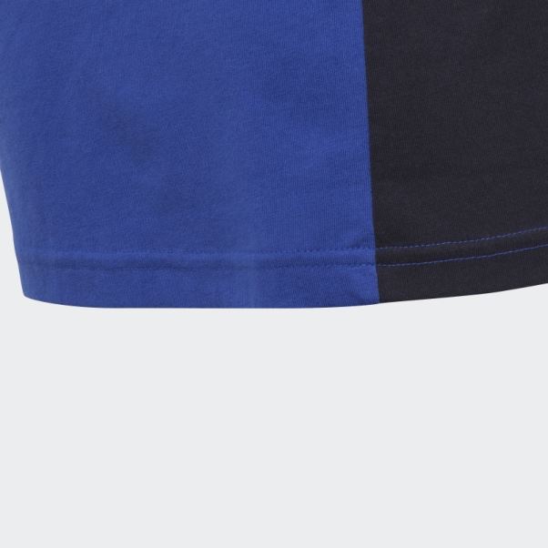 T-shirt Adidas Bleu Colorblock 3-stripes Regular Fit