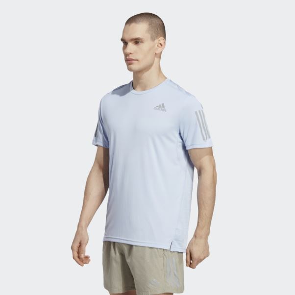 Bleu Aube Posséder Le T-shirt De Course Adidas