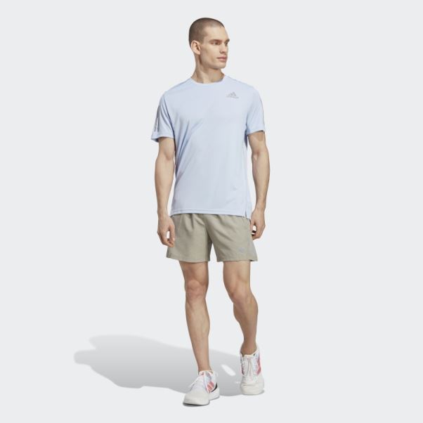 Bleu Aube Posséder Le T-shirt De Course Adidas