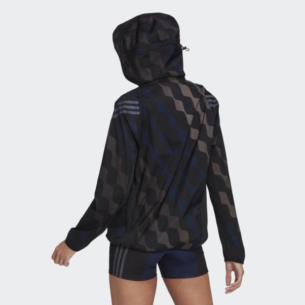Adidas Marimekko Run Icons 3-stripes Coupe-vent à Capuche Noir