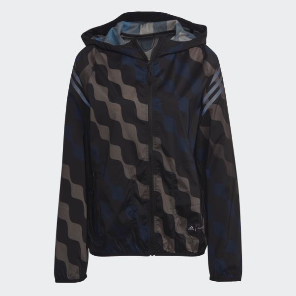 Adidas Marimekko Run Icons 3-stripes Coupe-vent à Capuche Noir