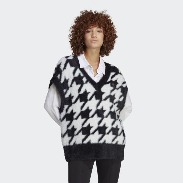 Gilet Pied De Poule Noir Adidas