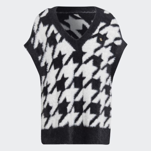 Gilet Pied De Poule Noir Adidas