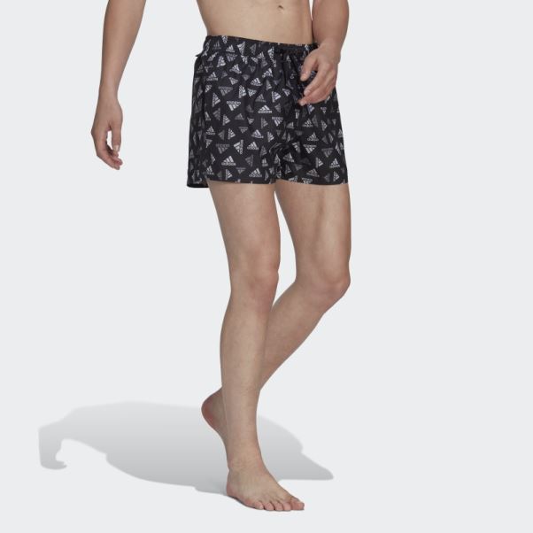 Logo Print Clx Short De Bain Très Court Noir Adidas