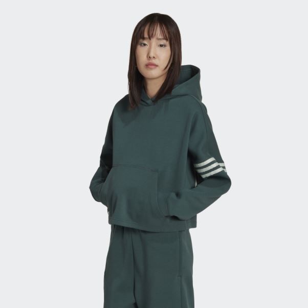 Sweat à Capuche Adidas Adicolor Neuclassics Vert Minéral