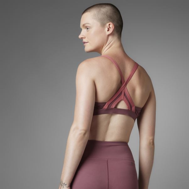 Soutien-gorge De Yoga à Maintien Léger Adidas Authentique équilibre Bordeaux élégant