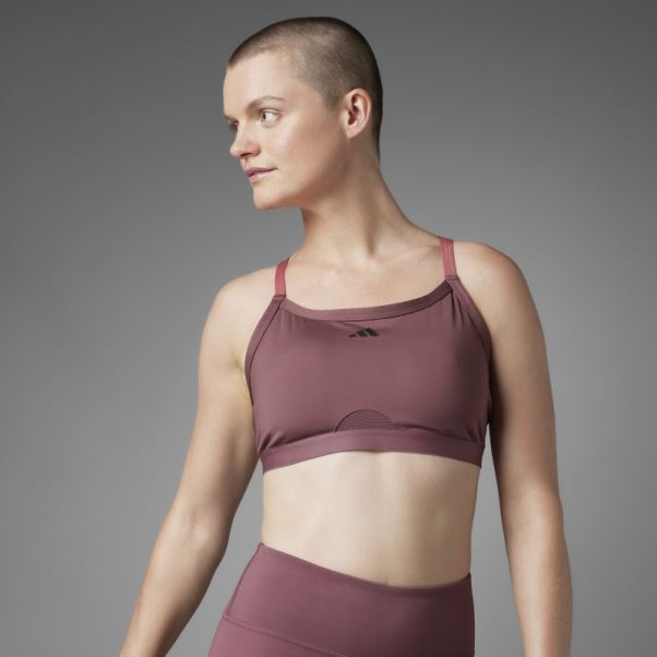 Soutien-gorge De Yoga à Maintien Léger Adidas Authentique équilibre Bordeaux