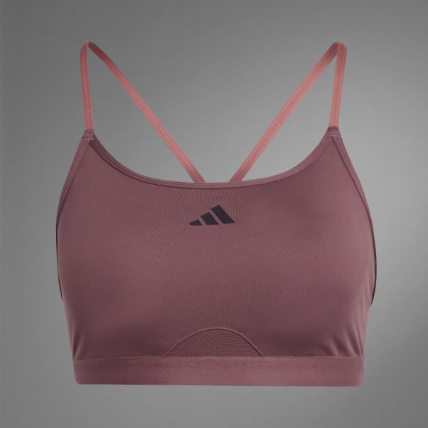 Soutien-gorge De Yoga à Maintien Léger Adidas Authentique équilibre Bordeaux