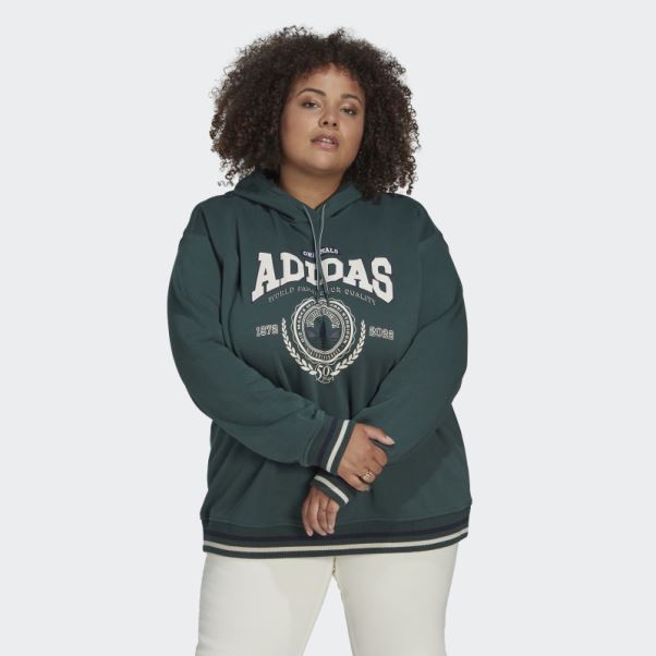 Sweat à Capuche Adidas Originals Class Of 72 Vert Minéral (taille Plus) Chaud