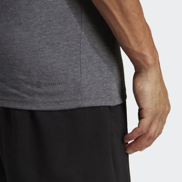 T-shirt D'entraînement Adidas Feelready Train Essentials Gris Foncé Chiné