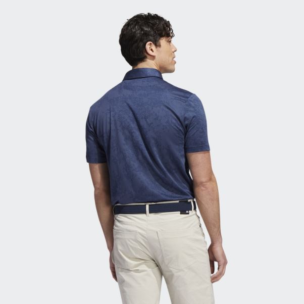 Polo Jacquard Bleu Marine Adidas