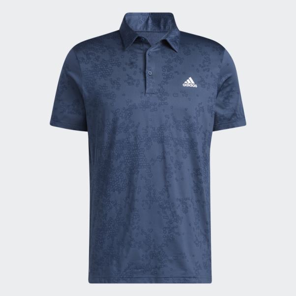 Polo Jacquard Bleu Marine Adidas
