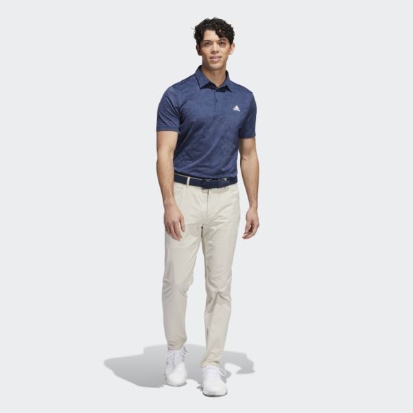 Polo Jacquard Bleu Marine Adidas