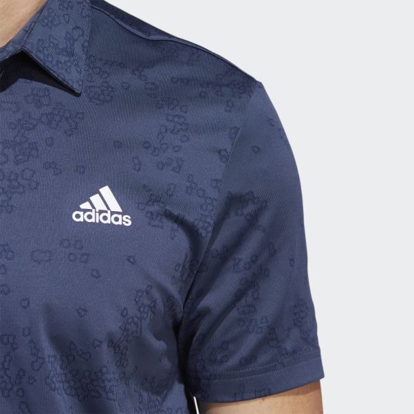 Polo Jacquard Bleu Marine Adidas
