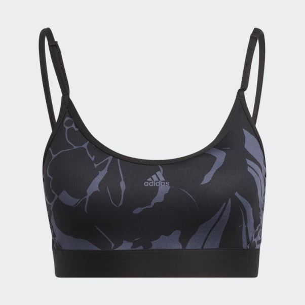 Soutien-gorge Léger Imprimé Fleuri Adidas Bleu Marine