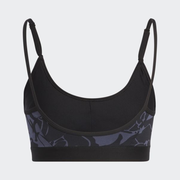 Soutien-gorge Léger Imprimé Fleuri Adidas Bleu Marine