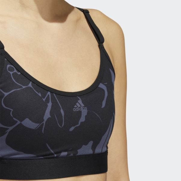 Soutien-gorge Léger Imprimé Fleuri Adidas Bleu Marine