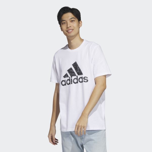 Tee Shirt Camo Manches Courtes Adidas Blanc
