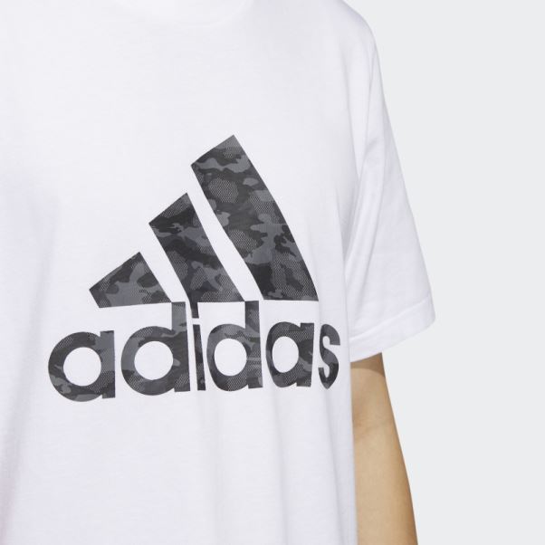 Tee Shirt Camo Manches Courtes Adidas Blanc